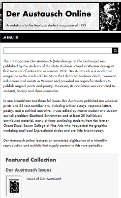 Thumbnail of Der Austausch Online website, mobile layout